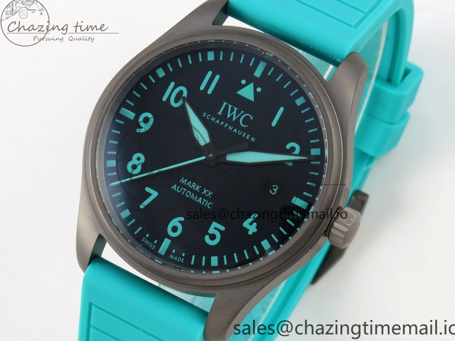 MIROTIME 0102 Pilot Mark XX BLSF 1:1 Best Edition Black Blue Dial on Blue Rubber Strap MIYOTA Sleek 6989